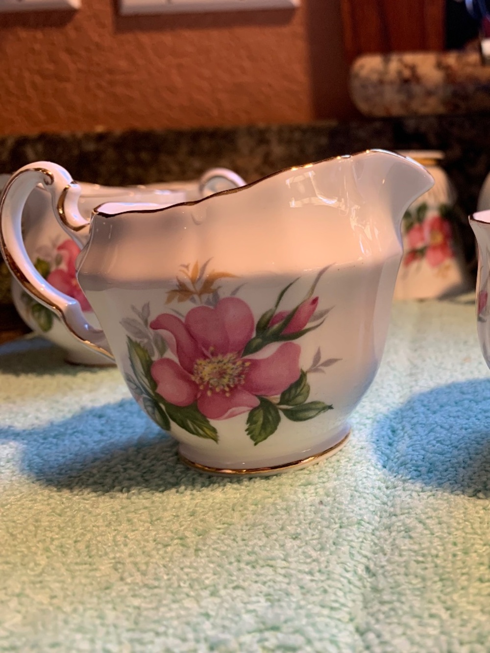 Royal Adderly Prairie Rose Creamer and Sugar Set #2